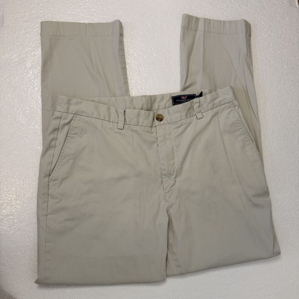 Vineyard Vines Tan Breaker Pants Men’s 34x30 Straight Leg Casual Travel Stone